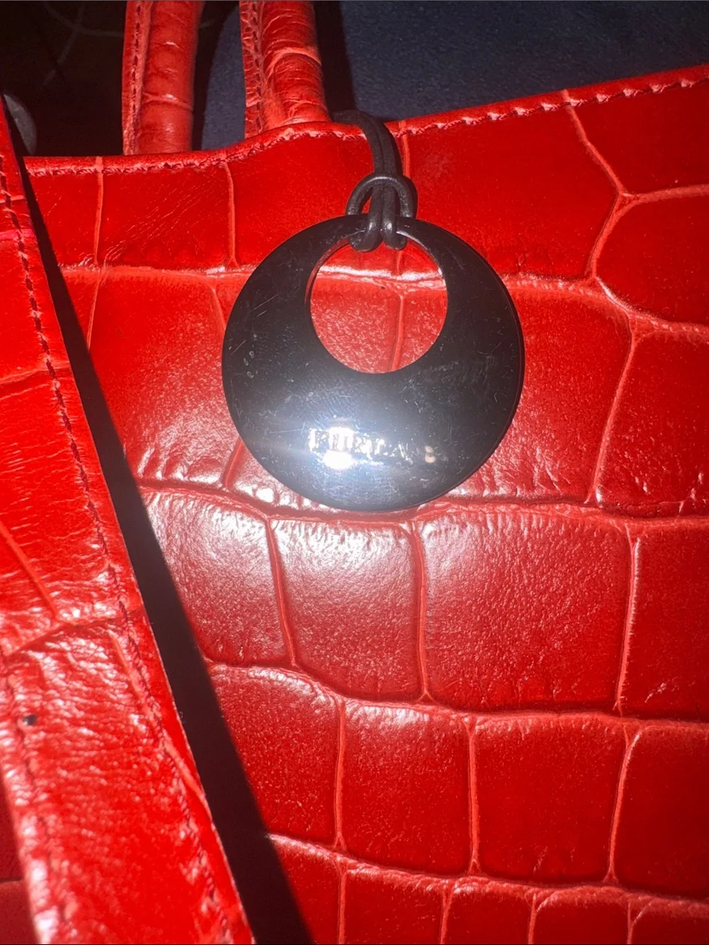 Furla structured croc